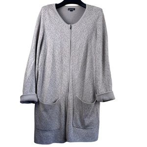 Nicole Miller Original women’s long zippered‎ sweater tan cream size XL